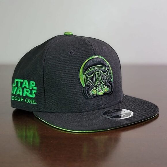 New Era X Star Wars Rogue One Death Trooper Darth Vader Hat Black Green Snapback - Picture 9 of 12